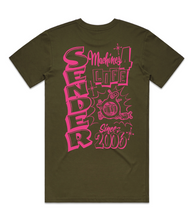 Load image into Gallery viewer, Army Green T-Shirt -SENDER Machines
