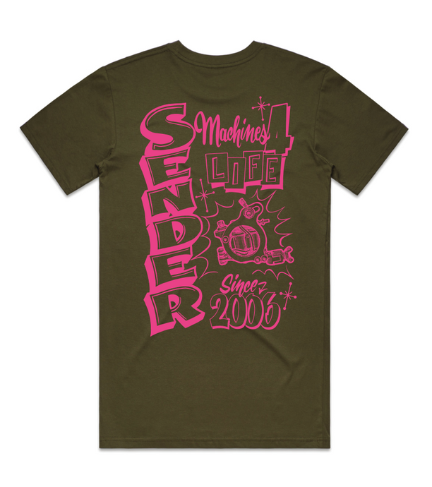 Army Green T-Shirt -SENDER Machines