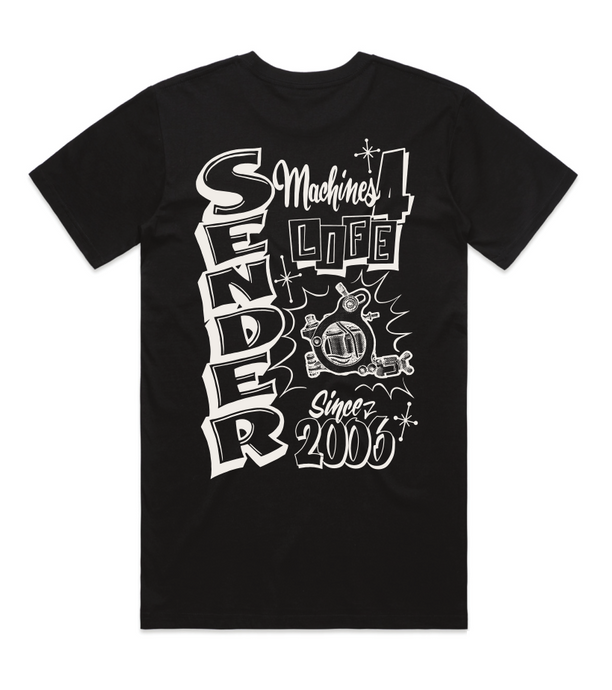 Black T-Shirt -SENDER Machines