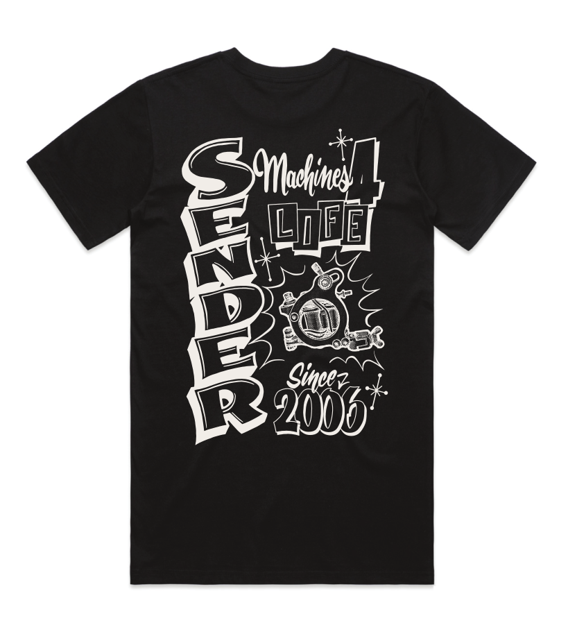 Black T-Shirt -SENDER Machines
