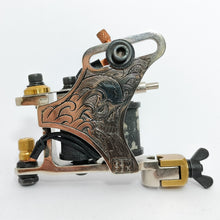 Load image into Gallery viewer, HAND ENGRAVED Mid-Big Grouping Liner- Skull and Waves, Nickel, Black