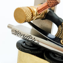 Load image into Gallery viewer, HAND ENGRAVED Mid-Big Grouping Liner- Scrolling and Script, Nickel, Gold