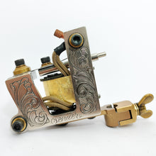 Load image into Gallery viewer, HAND ENGRAVED Mid-Big Grouping Liner- Scrolling and Script, Nickel, Gold